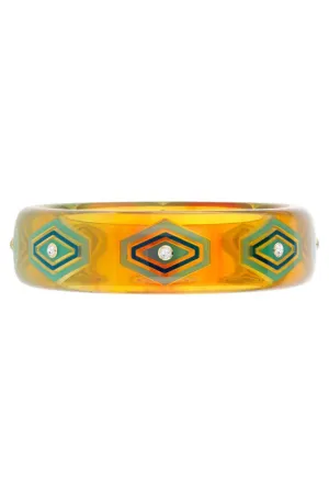 White Topaz Tortoise Bakelite Bangle