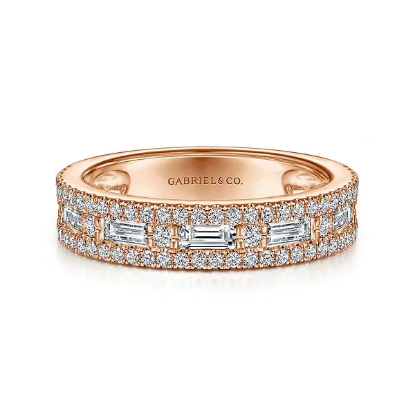 Wide Channel Set Diamond Wedding Band