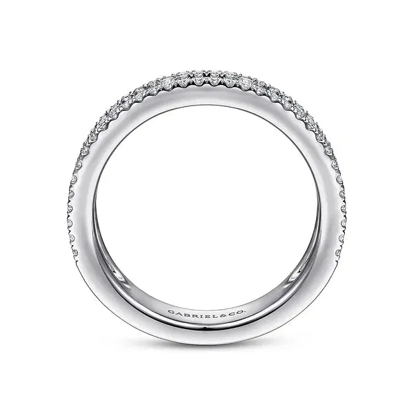 Wide Channel Set Diamond Wedding Band