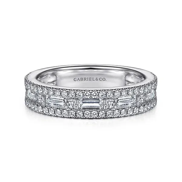 Wide Channel Set Diamond Wedding Band