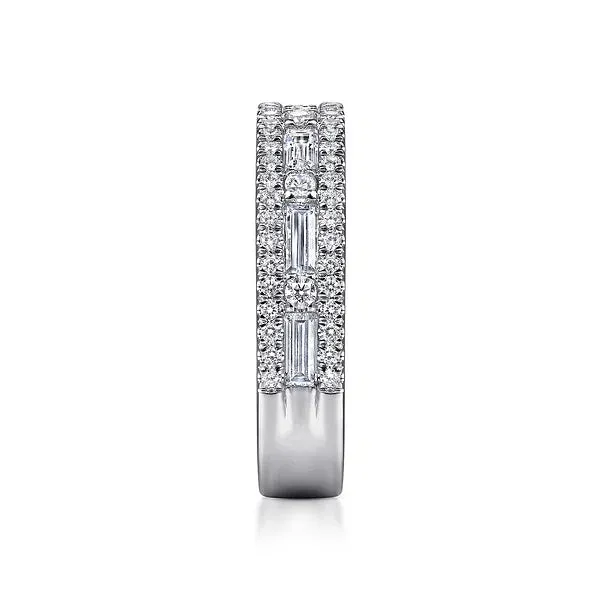 Wide Channel Set Diamond Wedding Band
