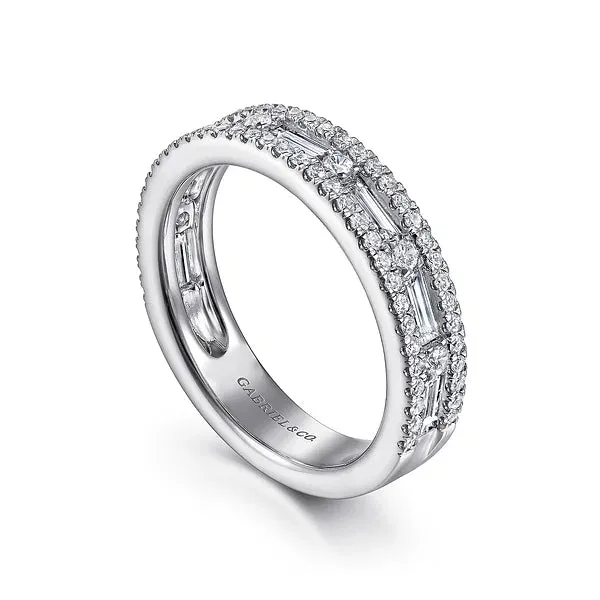 Wide Channel Set Diamond Wedding Band