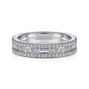 Wide Channel Set Diamond Wedding Band