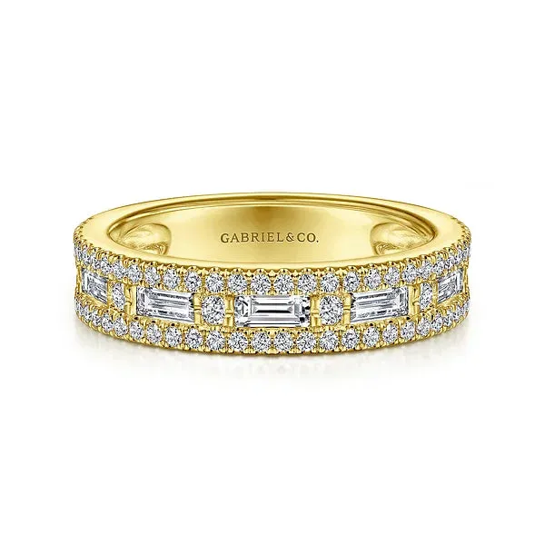 Wide Channel Set Diamond Wedding Band