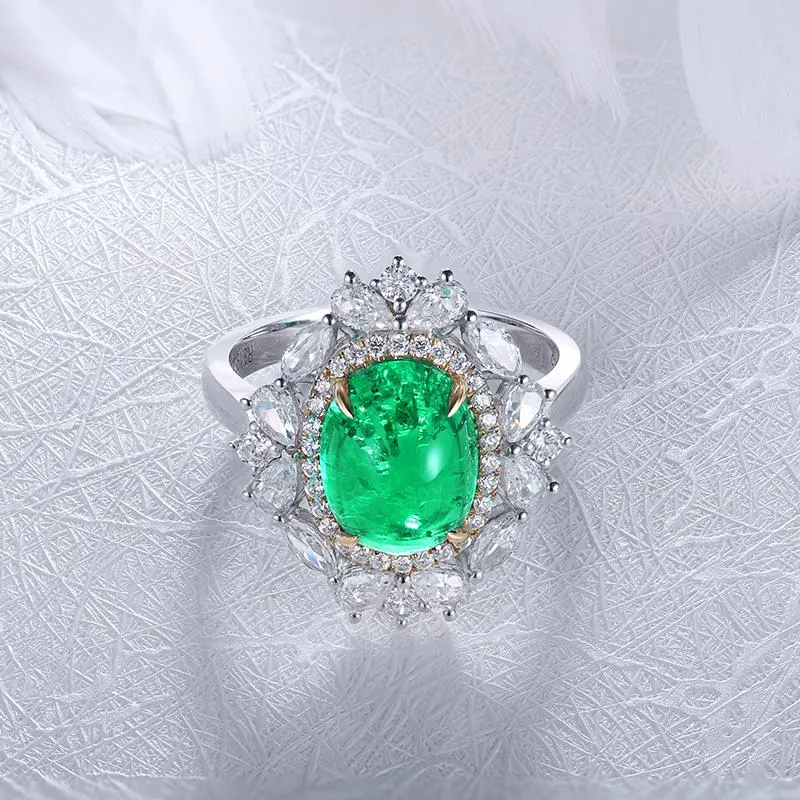 Women's luxury cocktail ring with colombian emerald and jewelems diamond SKU: 6142062